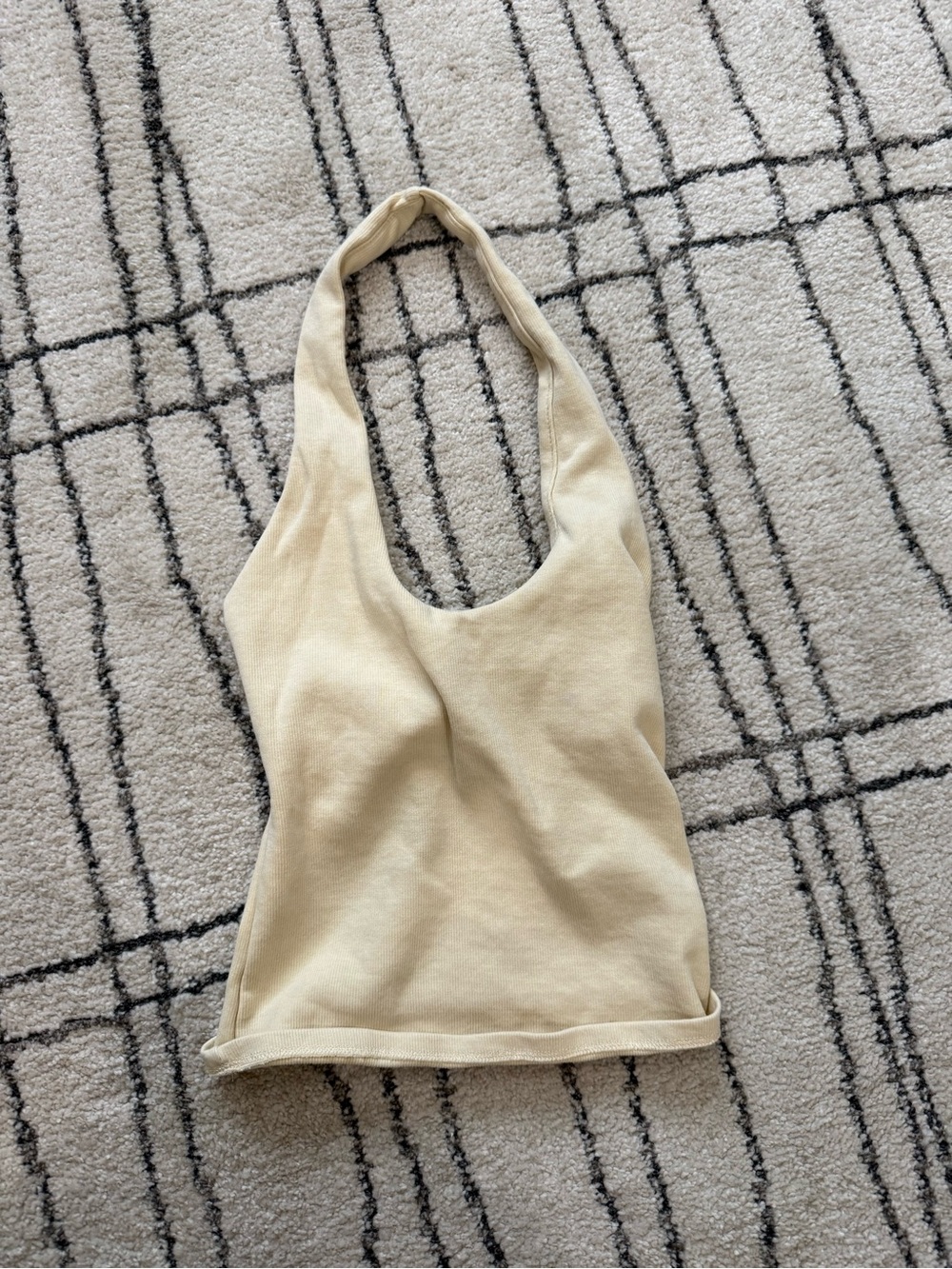 Zara Women's Halter Tank Top - Pale Yellow